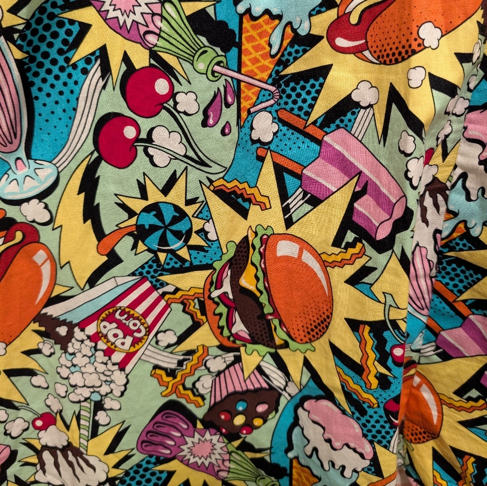 Folter Good Enough to Eat A-Line Vibrant Multicolor Sleeveless Dress XL - Picture 8 of 8